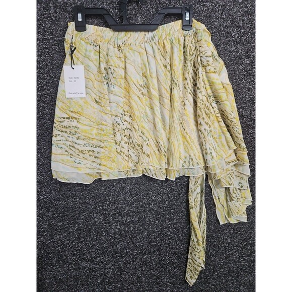 Japna Women's Chiffon Skirt Medium Yellow Polyester Wrap & Tie Skirt NWT - Picture 7 of 7